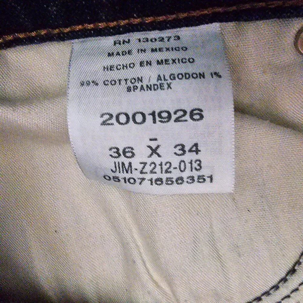 Lee Premium Select Regular Fit Mens Jeans Size 36X34 Dark Blue Denim